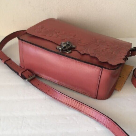 Patricia Nash Cecina Flap Old Rose Leather Tooled Crossbody Pink - Picture 11 of 12
